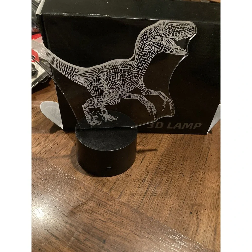 Dinosaur 3D Night Light With 7 Color Changes Black Base Toys Gifts Room Decor